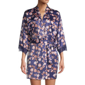 In Bloom by Jonquil Madeline Satin & Lace Robe Multicolor Size M/L